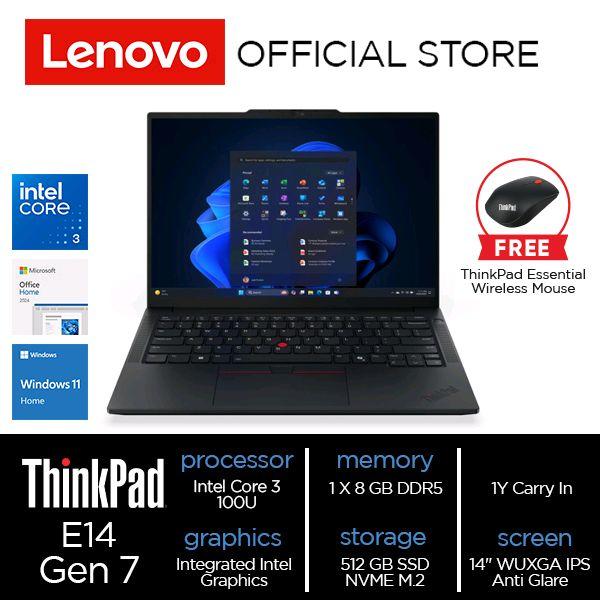 Lenovo ThinkPad E14 Gen 7 (Intel) Core 3 100U 8GB 512GB SSD W11 OH